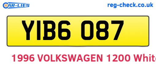 YIB6087 are the vehicle registration plates.