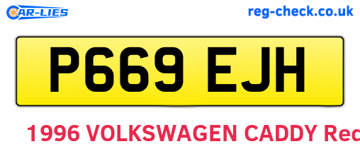 P669EJH are the vehicle registration plates.