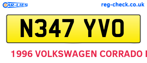 N347YVO are the vehicle registration plates.