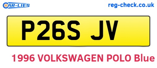 P26SJV are the vehicle registration plates.