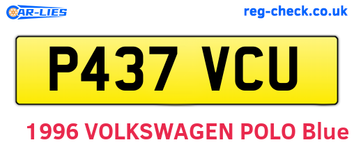 P437VCU are the vehicle registration plates.