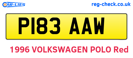 P183AAW are the vehicle registration plates.