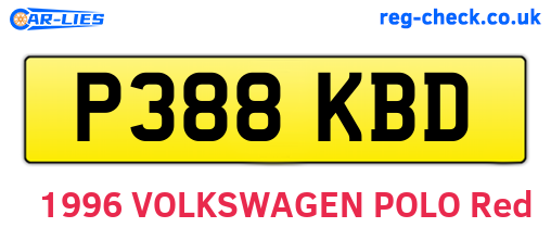 P388KBD are the vehicle registration plates.