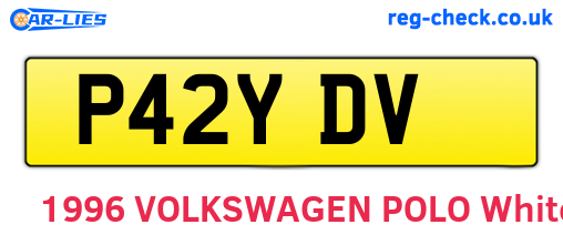 P42YDV are the vehicle registration plates.