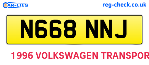 N668NNJ are the vehicle registration plates.