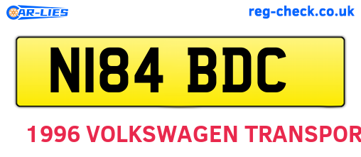 N184BDC are the vehicle registration plates.