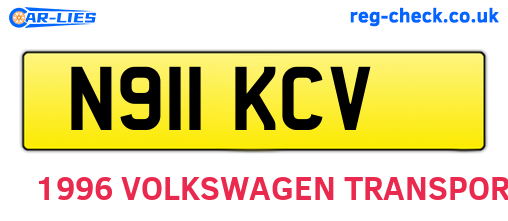N911KCV are the vehicle registration plates.