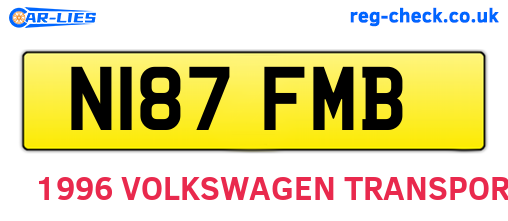 N187FMB are the vehicle registration plates.