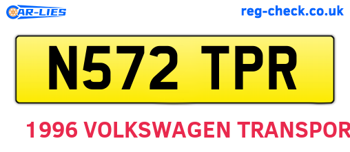 N572TPR are the vehicle registration plates.