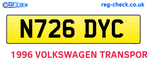 N726DYC are the vehicle registration plates.