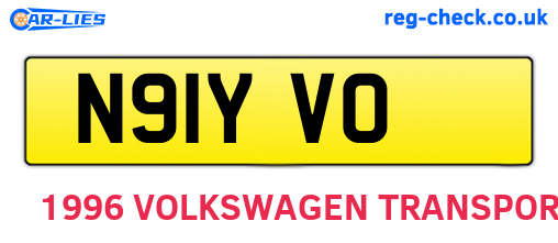 N91YVO are the vehicle registration plates.