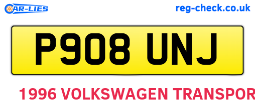 P908UNJ are the vehicle registration plates.