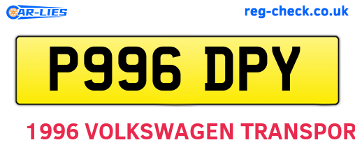 P996DPY are the vehicle registration plates.