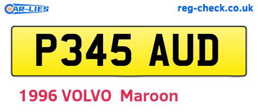 P345AUD are the vehicle registration plates.