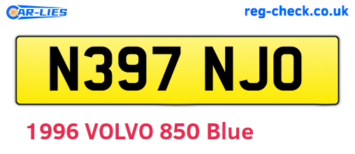 N397NJO are the vehicle registration plates.