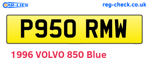 P950RMW are the vehicle registration plates.