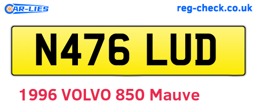 N476LUD are the vehicle registration plates.