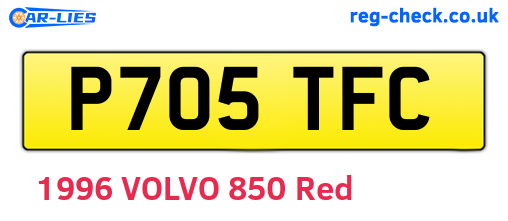 P705TFC are the vehicle registration plates.