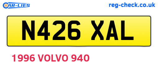 N426XAL are the vehicle registration plates.