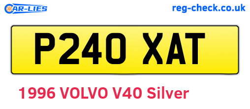 P240XAT are the vehicle registration plates.