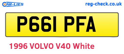 P661PFA are the vehicle registration plates.