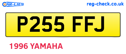P255FFJ are the vehicle registration plates.