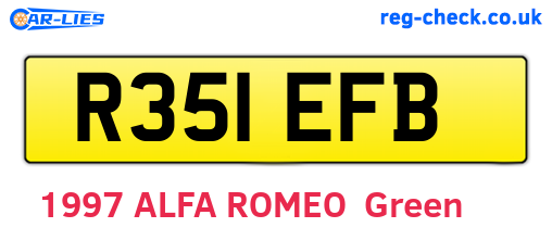 R351EFB are the vehicle registration plates.