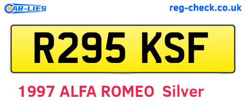 R295KSF are the vehicle registration plates.