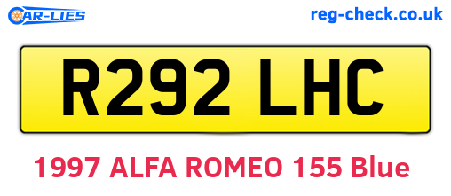 R292LHC are the vehicle registration plates.