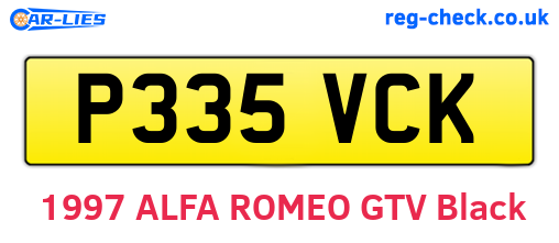 P335VCK are the vehicle registration plates.