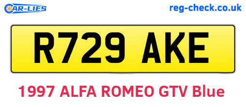 R729AKE are the vehicle registration plates.