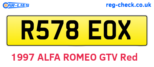 R578EOX are the vehicle registration plates.