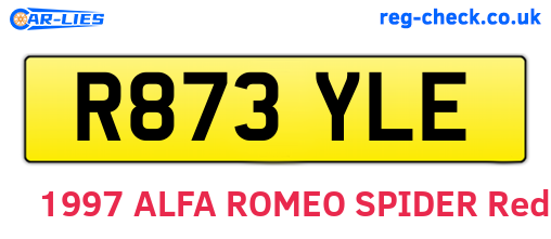 R873YLE are the vehicle registration plates.