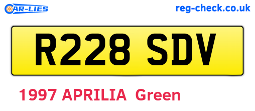 R228SDV are the vehicle registration plates.