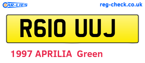 R610UUJ are the vehicle registration plates.