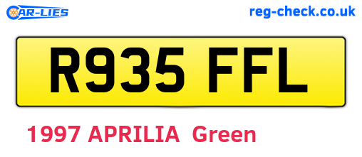 R935FFL are the vehicle registration plates.