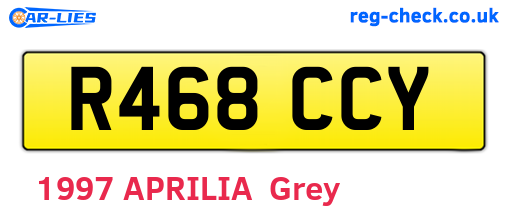 R468CCY are the vehicle registration plates.