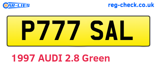 P777SAL are the vehicle registration plates.
