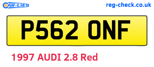 P562ONF are the vehicle registration plates.