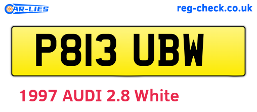 P813UBW are the vehicle registration plates.
