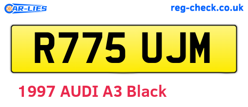 R775UJM are the vehicle registration plates.