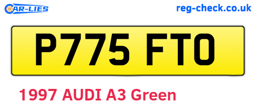 P775FTO are the vehicle registration plates.