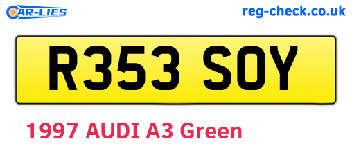 R353SOY are the vehicle registration plates.