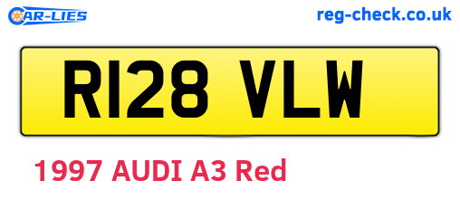 R128VLW are the vehicle registration plates.