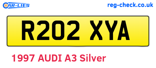 R202XYA are the vehicle registration plates.