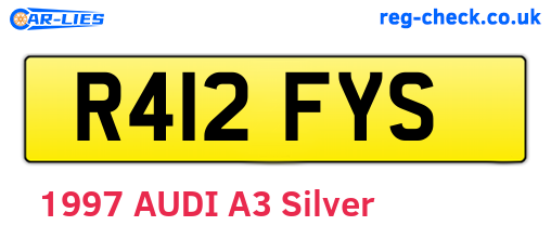 R412FYS are the vehicle registration plates.