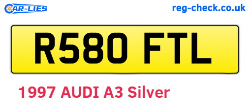 R580FTL are the vehicle registration plates.