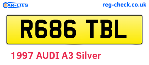 R686TBL are the vehicle registration plates.