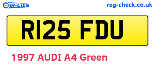 R125FDU are the vehicle registration plates.