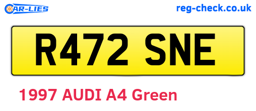 R472SNE are the vehicle registration plates.